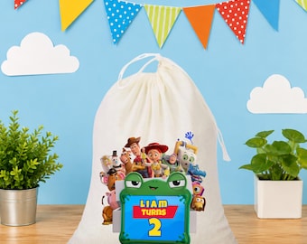 Personalized Cowboy Space Ranger Party Favor Bag | Cotton Drawstring Candy Bag
