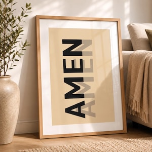 Boho Scripture Typography Printable, Christian Bible Verse Set Wall Art, Faith Quote Digital Download, Neutral Beige Home Decor Poster