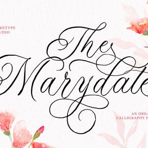 Organic Calligraphy Font, Romantic Font, Wedding, Invitation, Initial, Swash, Copperplate, Handwriting, Watercolor, Classy, Classic ttf