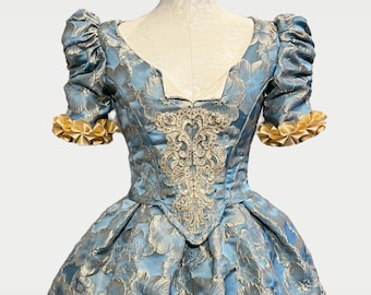Blue and Gold Rococo Costume