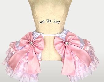 Decorative Rococo Pannier – Statement Costume Overskirt for Drag, Masquerade, Burlesque – Open Back Design
