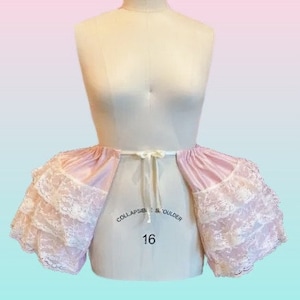 Pink 3 Row Flat Lace Pannier Rococo