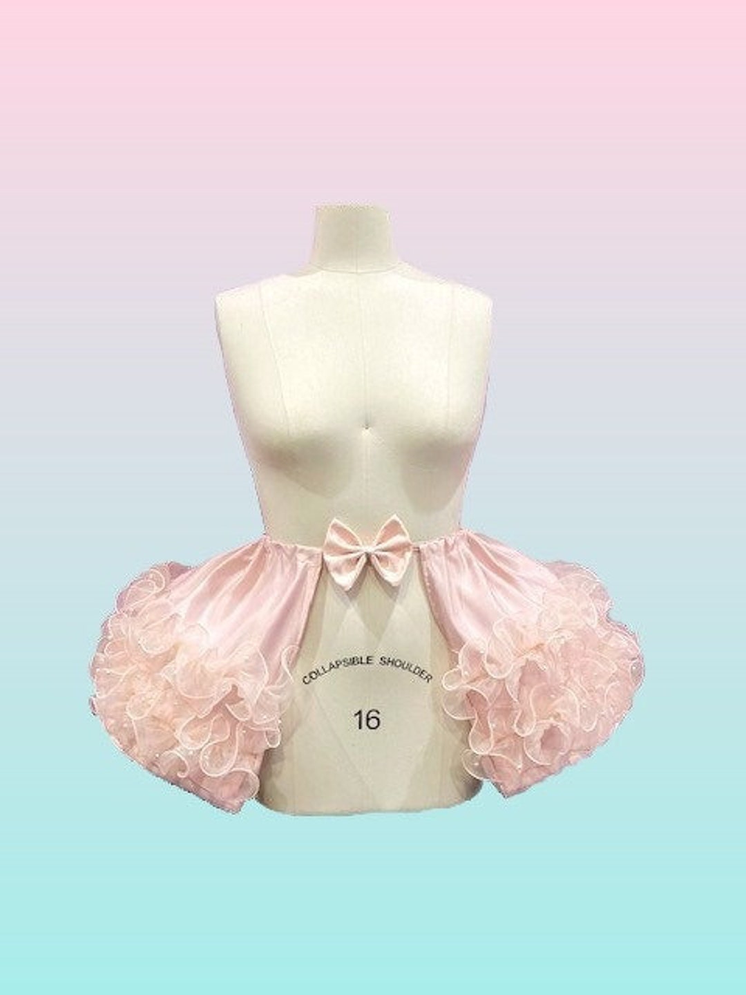 Pink Rococo Pannier Organza Ruffle With Pearl Accents - Etsy