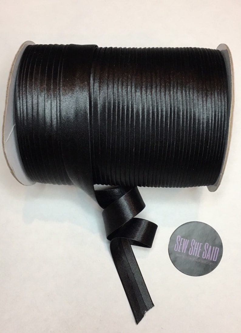 10 yard lot Black Satin Bias Tape Single Fold 5/8 Etsy