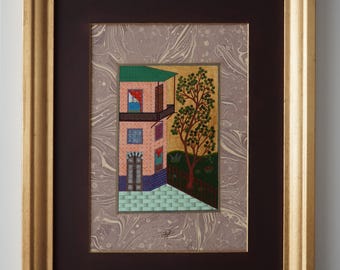 Islamic miniature art, ebru | The Doctor’s House (Exterior)