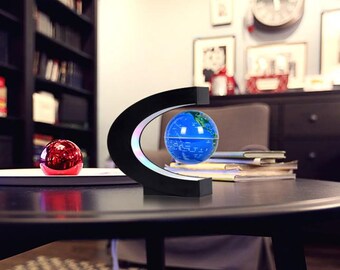 Magnetic Levitating Globe Lamp, LED World Map Desk Light, Anti-Gravity Decor