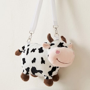 Sac à bandoulière en peluche vache — Sac à bandoulière animal