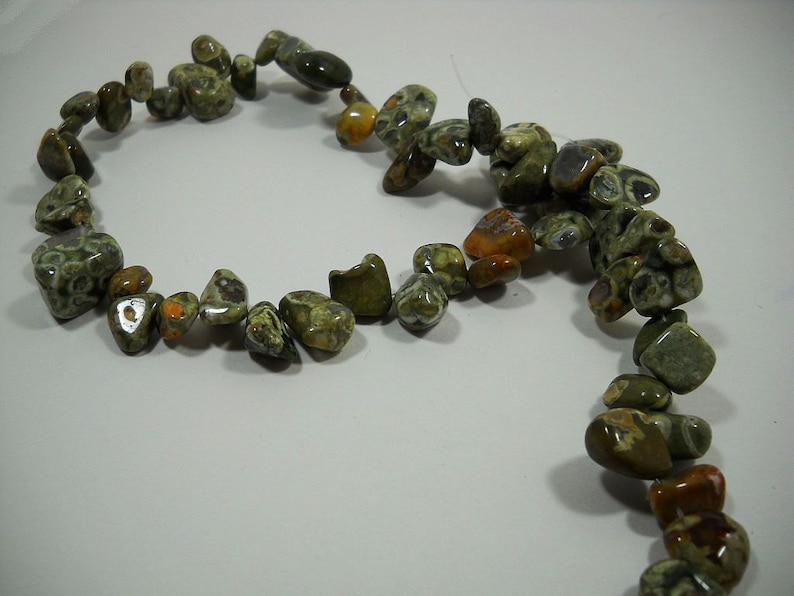 Green Rhyolite Jasper Nugget  Beads 8mm 16mm