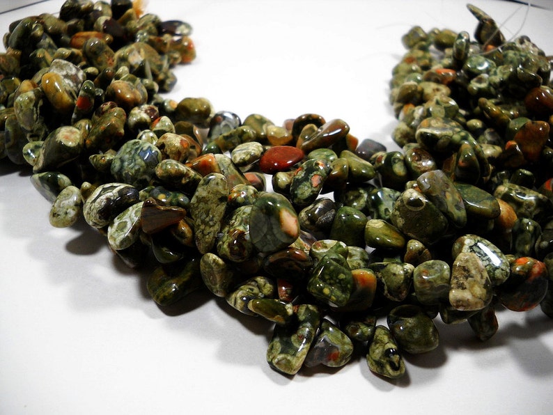 Green Rhyolite Jasper Nugget Beads 8mm 16mm