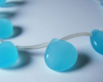Blue Opal Color Quartz Faceted Briolette Beads 12mm