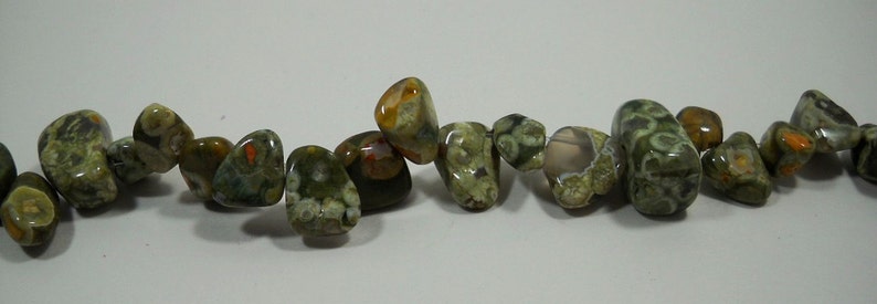 Green Rhyolite Jasper Nugget Beads 8mm 16mm