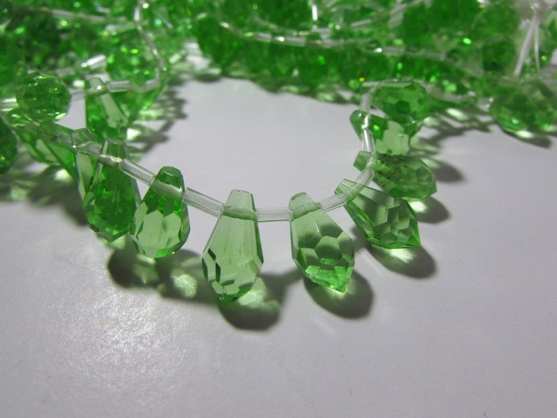 Fancy Lime Green Quartz Faceted Icicle Teardrop Beads 13mm Etsy