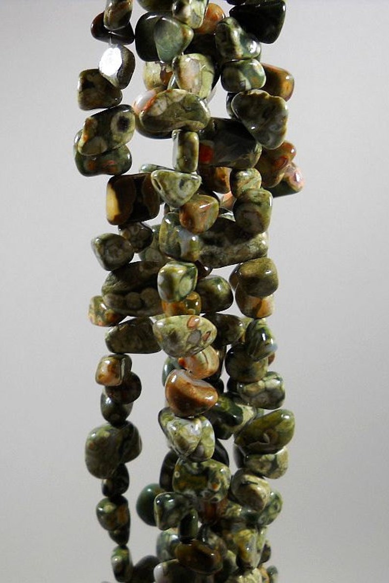 Green Rhyolite Jasper Nugget Beads 8mm 16mm