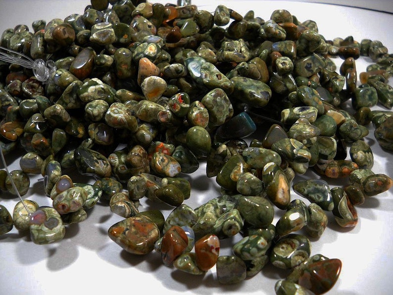 Green Rhyolite Jasper Nugget Beads 8mm 16mm