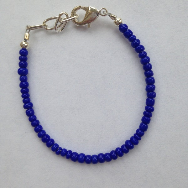 Electric blue stackable baby or toddler bracelet