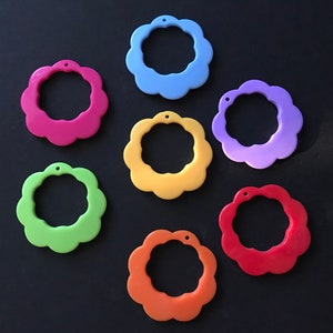 Plastic Flower Charm 45mm Pendant jewelry making
