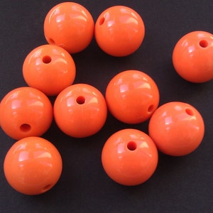 Orange Plastic Gumball Beads