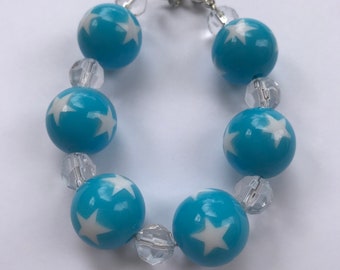 Turquoise Star Beaded Baby Bracelet - Girls Toddler Jewelry