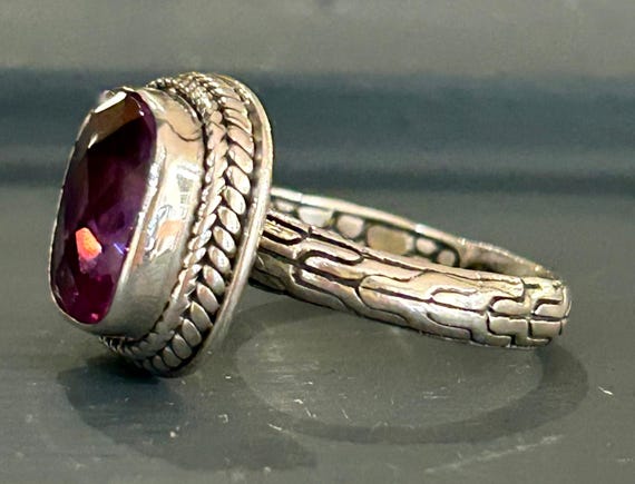 Sterling Silver Sarda Amethyst Ring