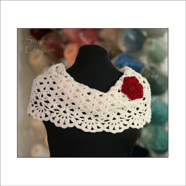 PATTERN - Crochet - Neck Warmer/Cowl with a 3D Flower