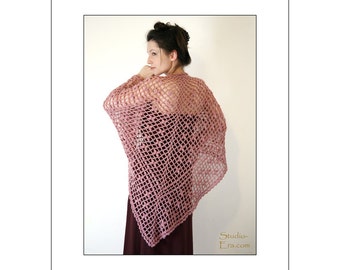 PATTERN - Crochet - Alberta Prairie Flowers Shawl - Dusty Pink