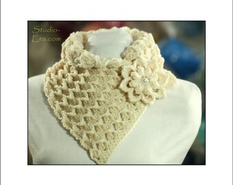 PATTERN - Crochet - 3D Chunky Neck Warmer with a 3D Flower