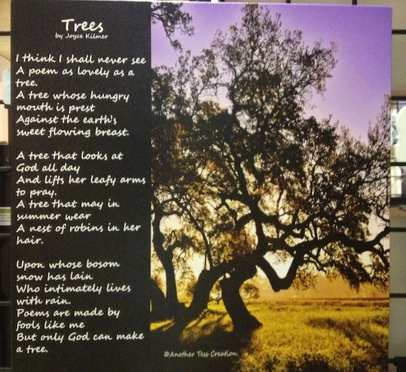 Trees poem on canvas  Etsy