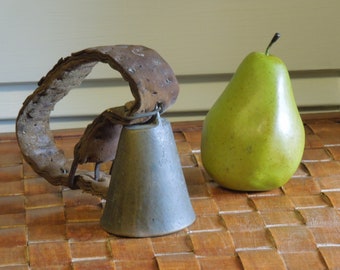ON SALE!! Antique Bronze Goat / Cow Bell, 1800"s Leather Strap Cow Bell, Free Shipping!!