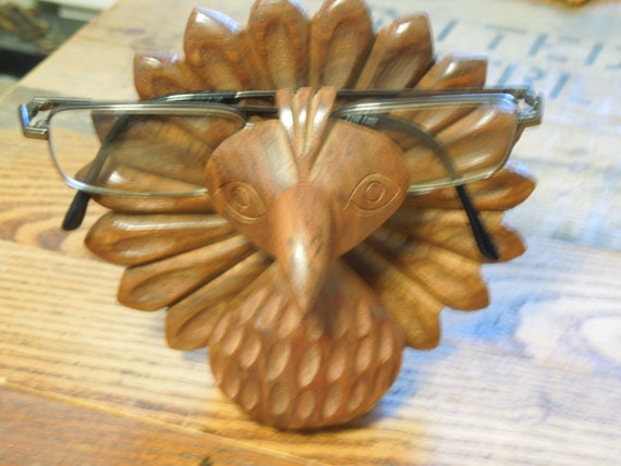 Peacock Glasses Holder Stand - Handcrafted Woody main image 1