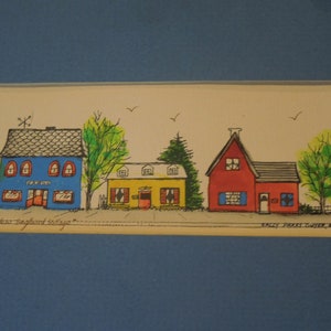 Signed 1981 Sally Parks Dwyer Water Color, New England Village Original art, FREE SHIPPING!!