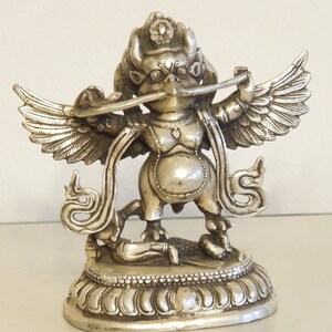 Hindu Hope Mythology Silver - Toned Guardian Sculpture, Devil, Hi,ndu God, Deity, Protector, FREE SHIPPING!!