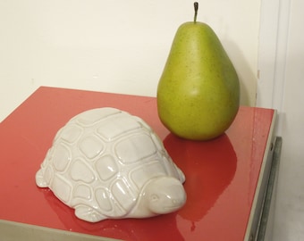 Studio Pottery White Ceramic Turtle, Unique White Tortoise, FREE SHIPPING!!
