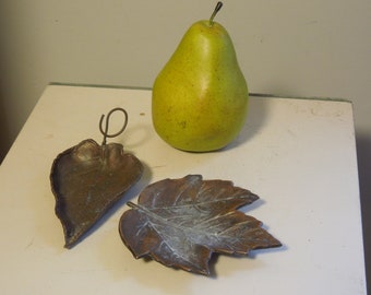 Two Bronze Plated Leaf Dish, Emilio Maraffi Style Catch All Dish, Natural Decor, FREE SHIPPING!!