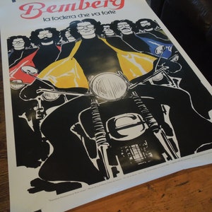 Rare Rene Gruau Bemberg Art Poster, Motorcycle Art Poster, FREE SHIPPING!! immagine 2