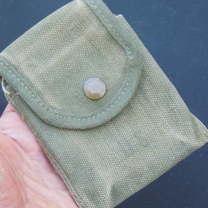 Vintage Military Belt Clip On Pocket, First Aid Kit Canvas Pocket, US Army Gear, FREE SHIPPING!!