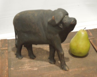 Antique Wood Carved Water Buffalo, Asiatic Buffalo, Strength Symbol, Large Penis, FREE SHIPPING!!