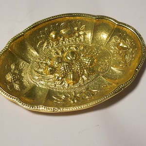 Mid Century Brass Trinket Tray, Brass Metalware Pin Dish, New Old Stock, FREE SHIPPING!!