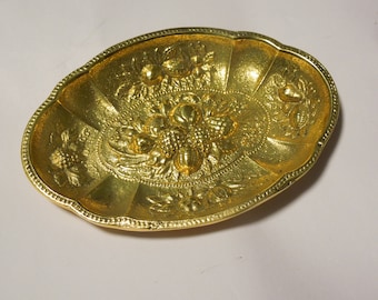 Mid Century Brass Trinket Tray, Brass Metalware Pin Dish, New Old Stock, FREE SHIPPING!!
