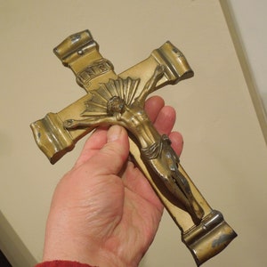 Heavy Parsons Crucifix 1940&#39;s Wall Cross, Religious Artifact, Jesus On The Cross, FREE SHIPPING!!