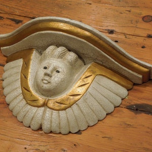 ON SALE!! Large Wooden Cherub Mantle shelf, Console Wall shelf, Angel Shelf, Shelf Sconce, Free Shipping!!