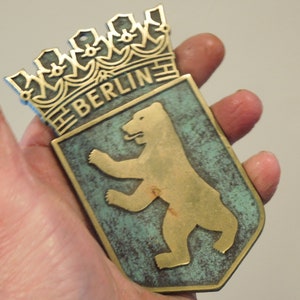 Rare Bear Of Berlin Brass Wall Plaque, Berlin Germany Paperweight, FREE SHIPPING!!