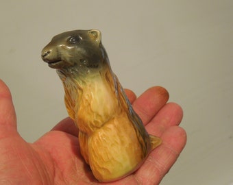Retired  Goebel Prairie Dog Figurine German, Rare Porcelain Wild Animal Figure, Goebel 35509-09, FREE SHIPPING!!
