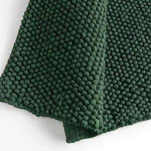 Luxury Forest Green Chunky Loop Rug, Textured Handmade Style Area Rug, Modern Minimalist Green Carpet, Cozy Bedroom Living Room Decor