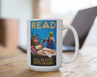 Tazza con poster retrò di Miss Piggy e Kermit