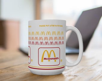 Taza de café matutina de 443 ml inspirada en el estilo retro de McDonald's