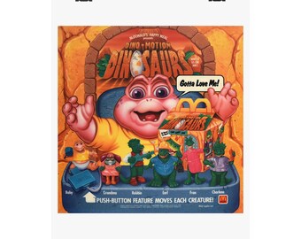 Retro Dinosaurs McDonalds Happy Meal Poster