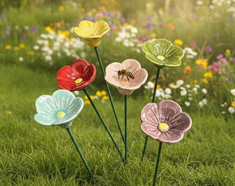 Keramik Blumenbeetstecker - Bestäuber Pflanzendekoration für Bestäuber