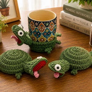 30-in-1 Animal Crochet Coaster Patterns, Pop-Up Mug Hugger Bundle, Animal Cup Holder (PDF Download) image 2