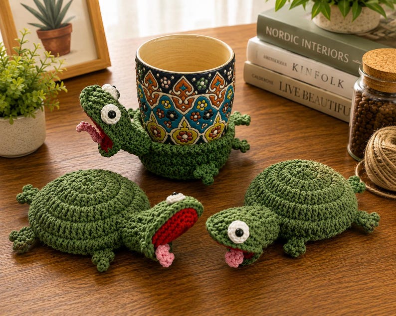 30-in-1 Animal Crochet Coaster Patterns, Pop-Up Mug Hugger Bundle, Animal Cup Holder (PDF Download) image 2