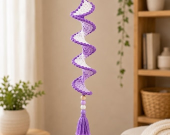 Crochet Wind Spinner Pattern PDF, Spiral Hanging Decor, Garden & Porch Ornament, Crochet Twister Pattern, Instant Download